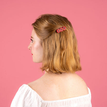 Barrette Coquelicot Coucou Suzette porté