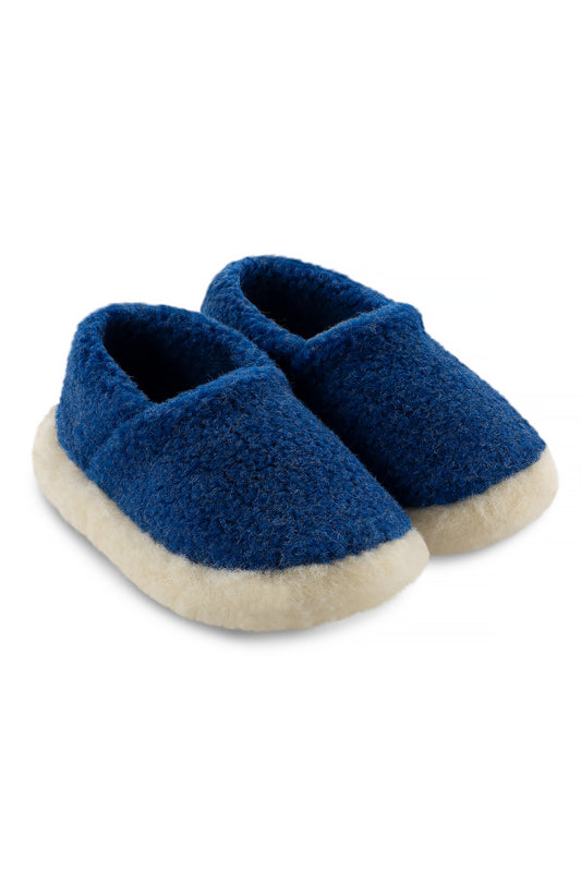 Chaussons en laine Bleu électrique