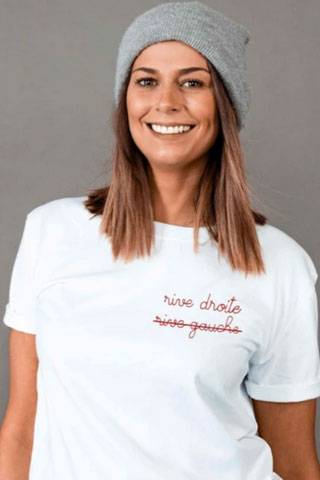 T-shirt femme brodé Rive droite / Rive gauche