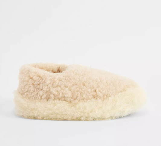 Chaussons en laine beige