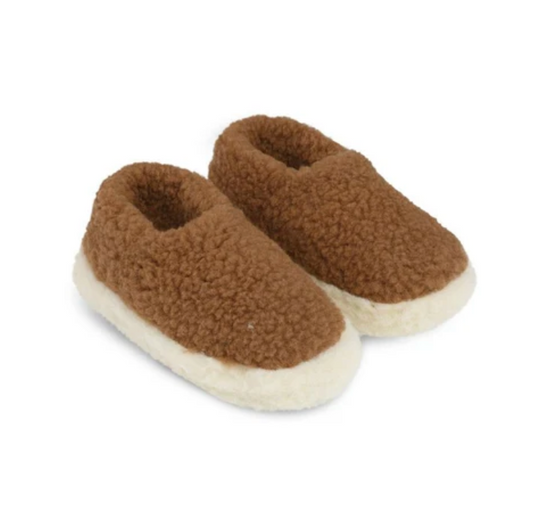 Chaussons en laine marron