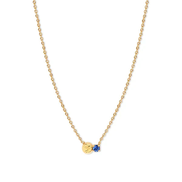 Collier Zéphyr Saphir BDM Studio, packshot sur fond blanc