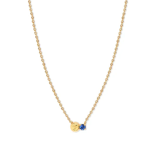 Collier Zéphyr Saphir BDM Studio, packshot sur fond blanc