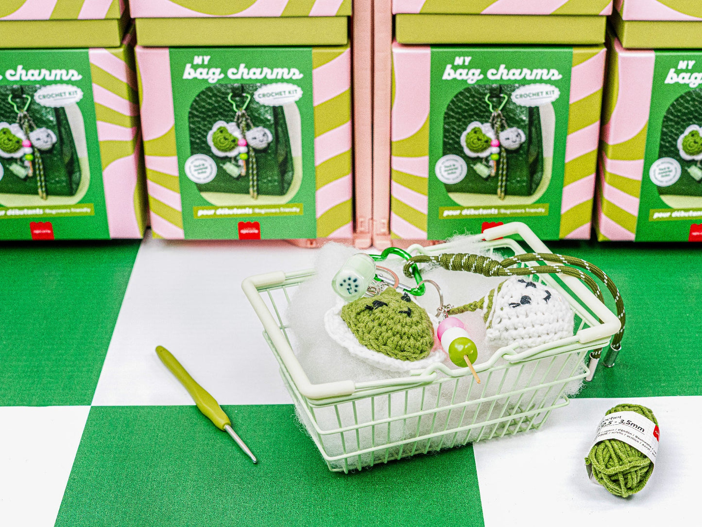Kit crochet bag charms matcha club