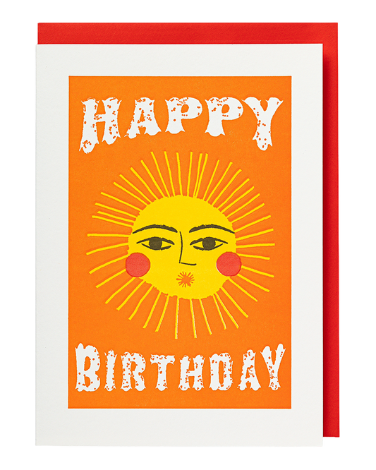 Carte Happy Birthday Sun orange Archivist Gallery