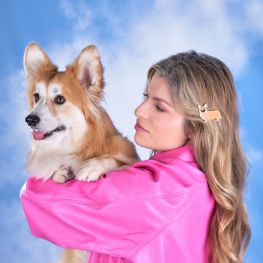 Barrette Corgi Coucou Suzette porté