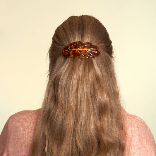 Barrette XL Feuille Coucou Suzette vue produit