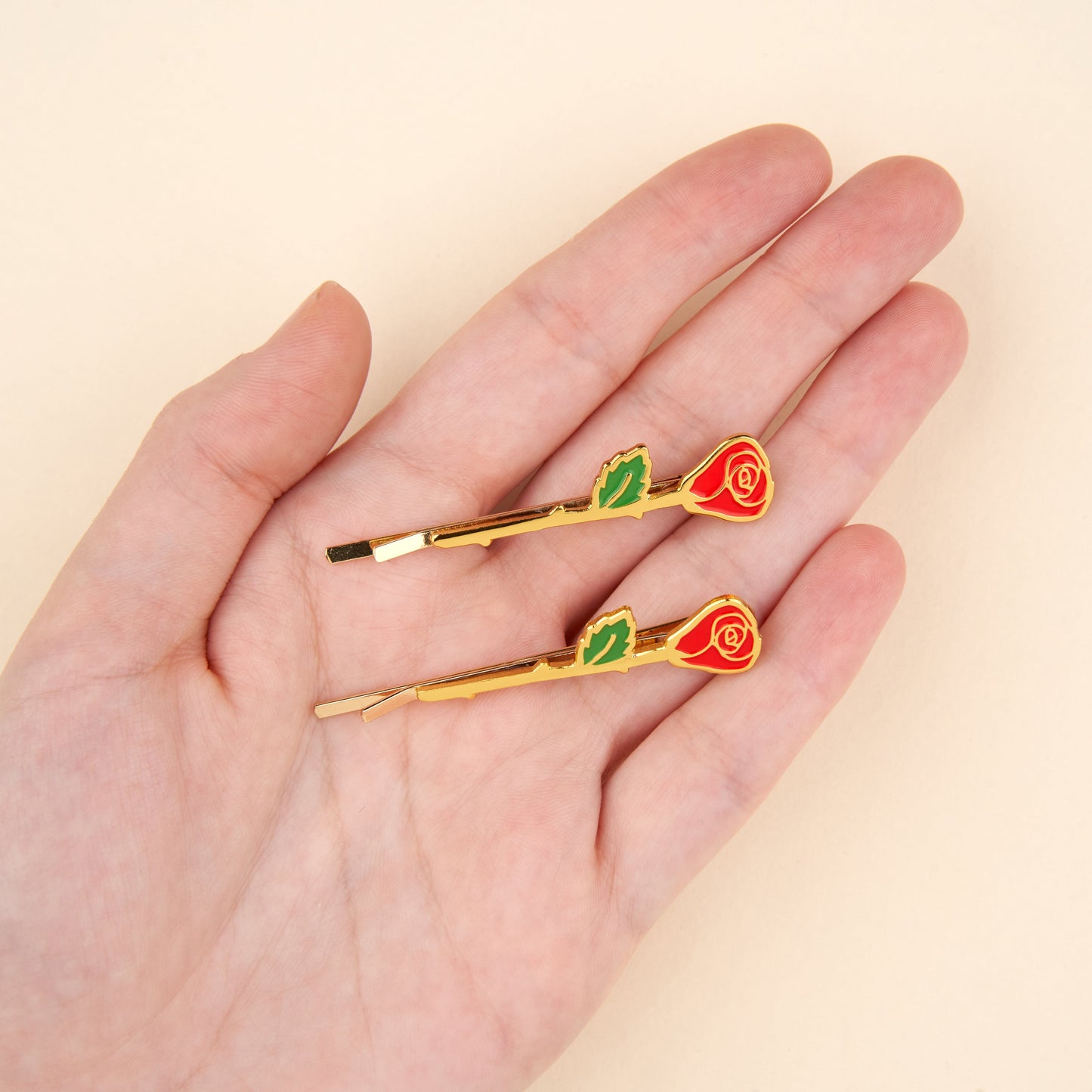 Duo de barrettes fines Roses Coucou Suzette vue complémentaire 5