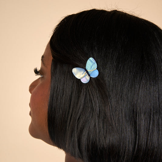 Barrette Papillon Lavande Coucou Suzette porté