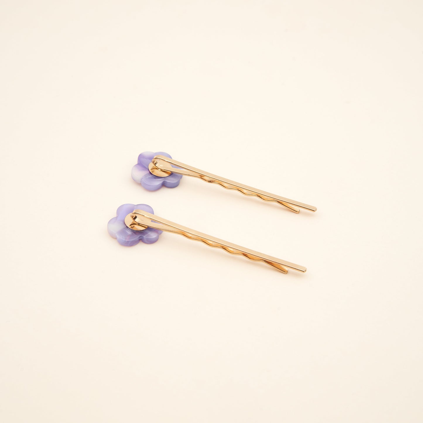 Duo de barrettes fines Pensées Coucou Suzette vue complémentaire 4