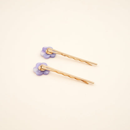 Duo de barrettes fines Pensées Coucou Suzette vue complémentaire 4