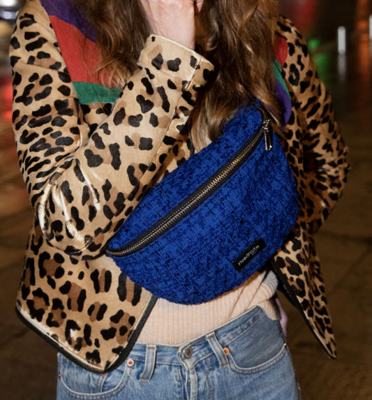 Sac banane Custine Tweed bleu électrique