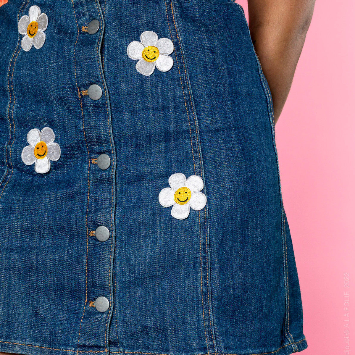 Patch thermocollant Daisy Malicieuse - Patch thermocollant Daisy Malicieuse