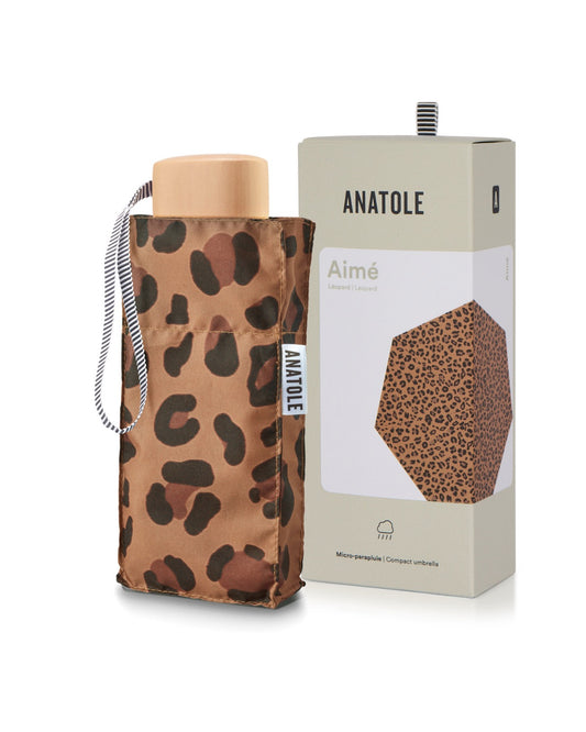 Mini parapluie léopard Aimé Anatole avec étui