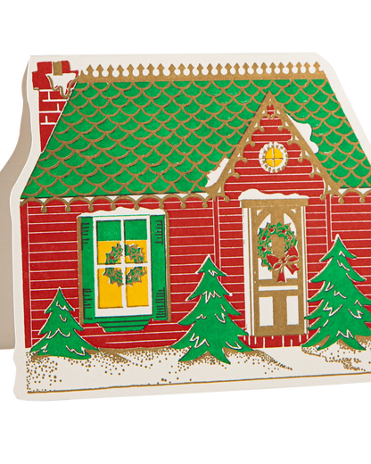 Carte de Noël maison rouge Christmas House Archivist Gallery