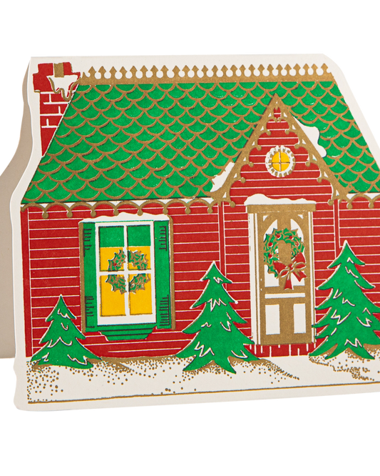 Carte de Noël maison rouge Christmas House Archivist Gallery
