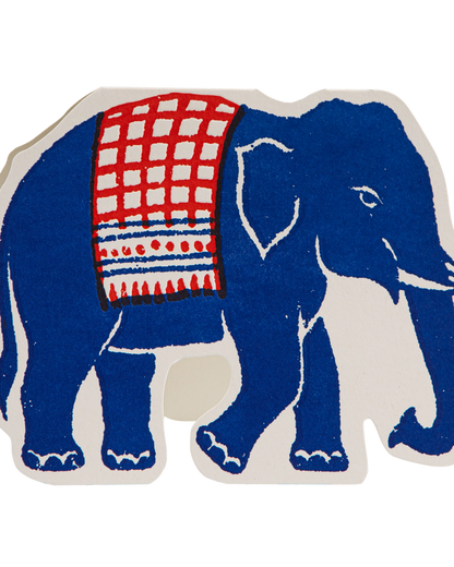 Carte découpée éléphant bleu Archivist Gallery