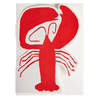 Carte découpée The Lobster Archivist Gallery, vue rapprochée du homard rouge