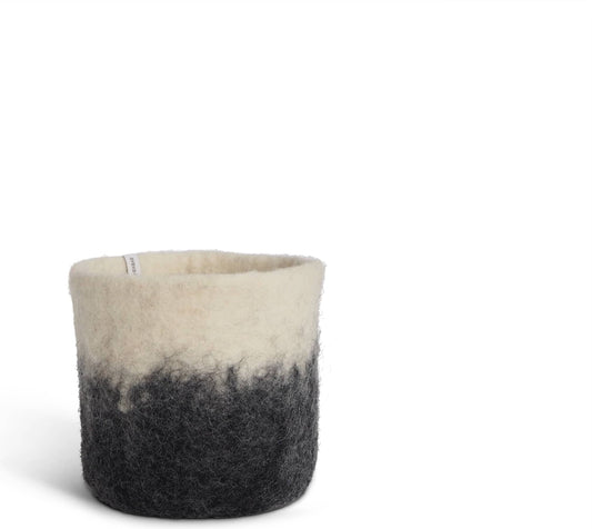 Cache-pot ombré Raw Grey Aveva 14 cm, vue du pot