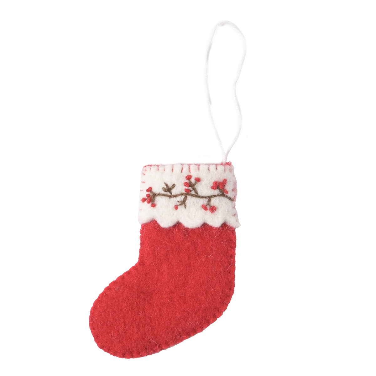 Chaussette de Noël en laine Aveva, vue du sujet sur fond blanc