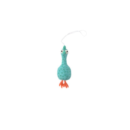 Poulette Funky Chicken S turquoise en laine Aveva, vue du sujet sur fond blanc