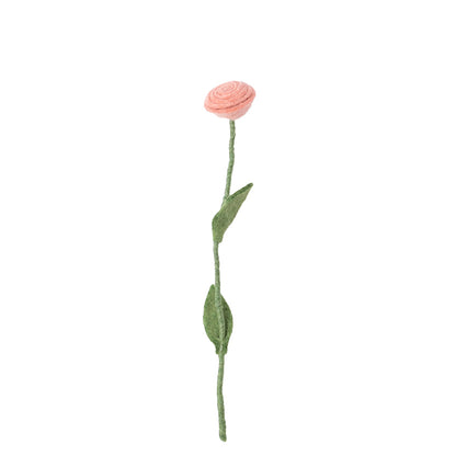 Fleur Rose pêche en laine – Aveva