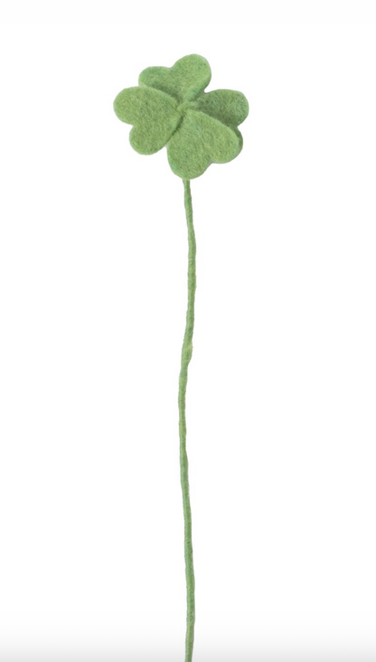 Fleur trèfle Clover Light Green en laine – Aveva