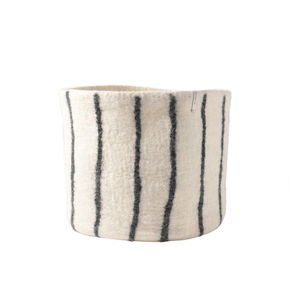 Grand cache-pot graphique Aveva 33 cm à rayures noires