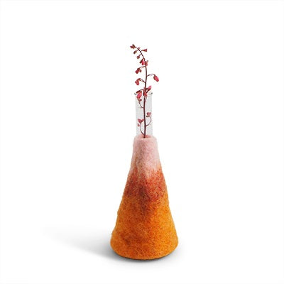 Soliflore Wool Vase Volcano taille L Aveva avec des fleurs