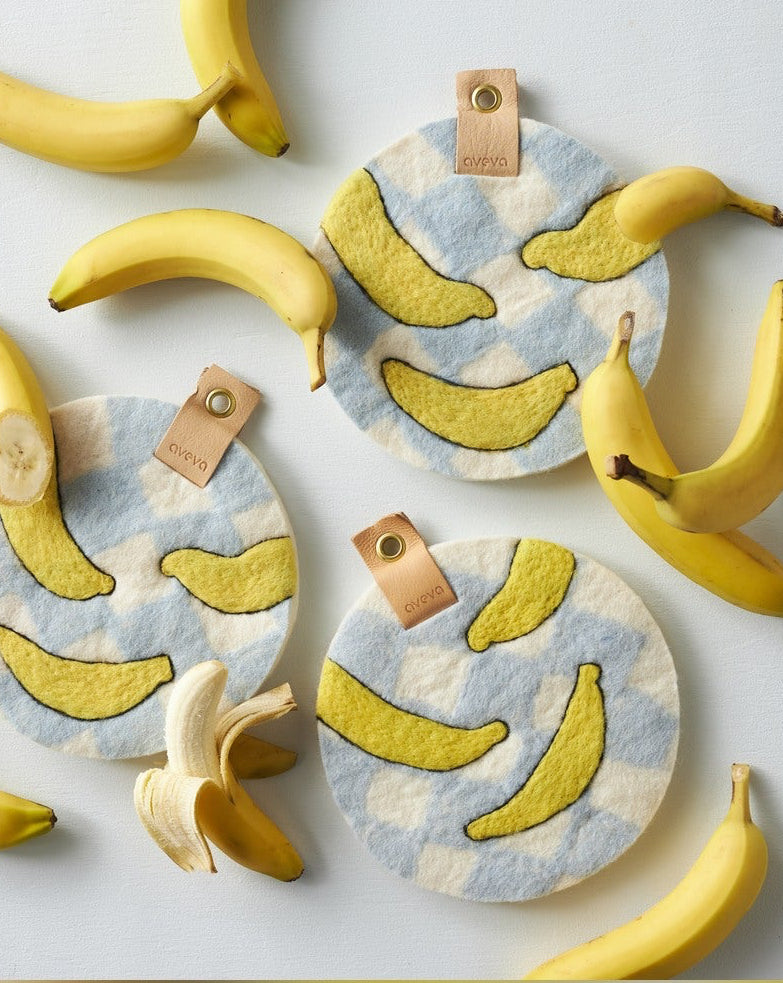 Dessous de plat Art Bananas Aveva 21 cm en laine dans une mise en scène