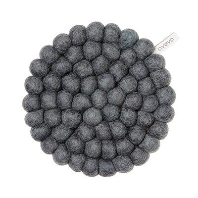 Dessous de plat rond Aveva 17 cm Gris anthracite en laine