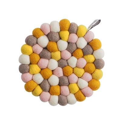 Dessous de plat rond Aveva 17 cm Lemonade en laine