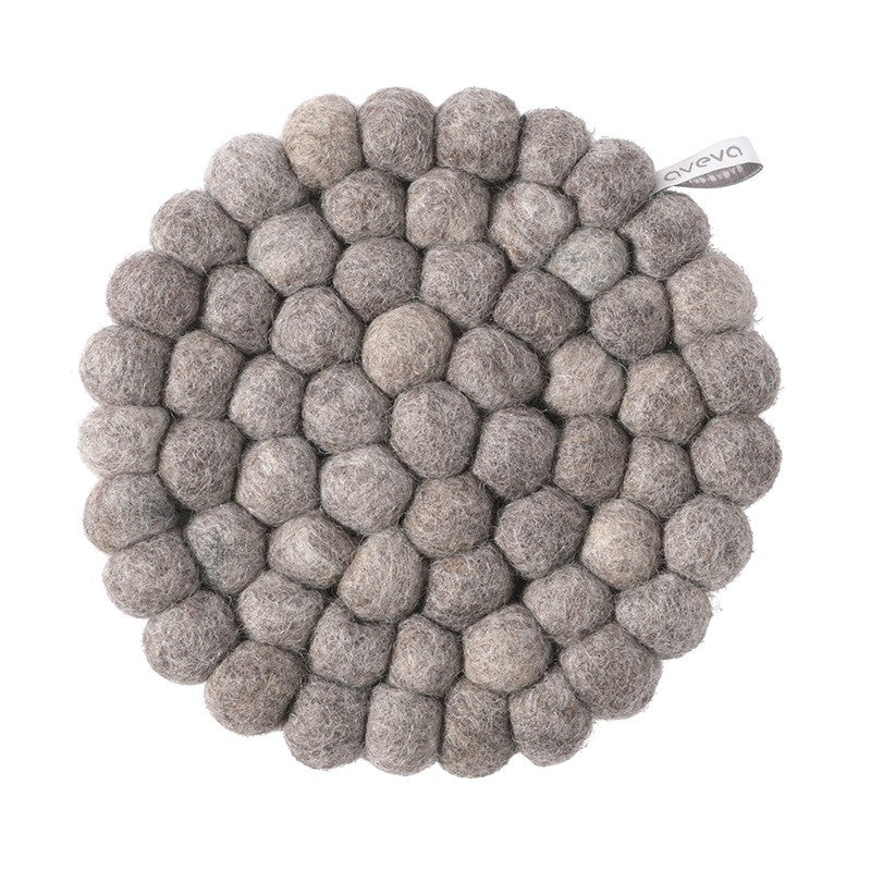 Dessous de plat rond Aveva 17 cm Raw Nature en laine