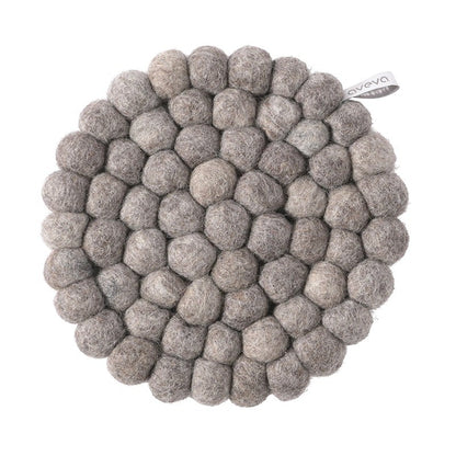Dessous de plat rond Aveva 17 cm Raw Nature en laine