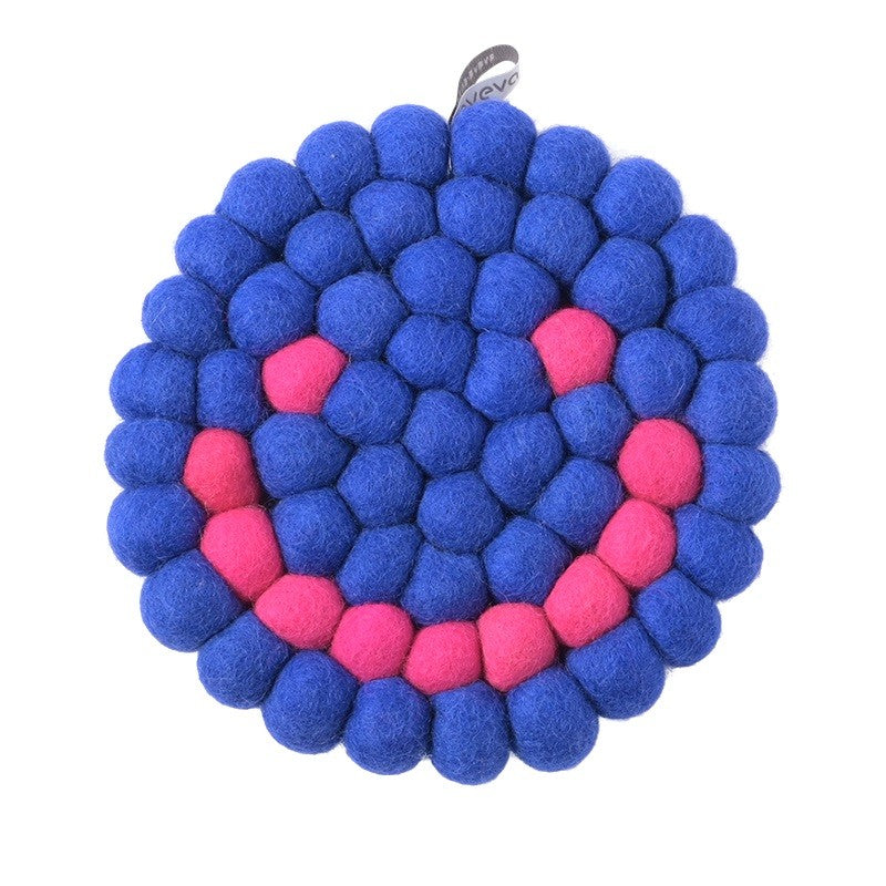 Dessous de plat Smiley Blue Moon Aveva 17 cm en laine