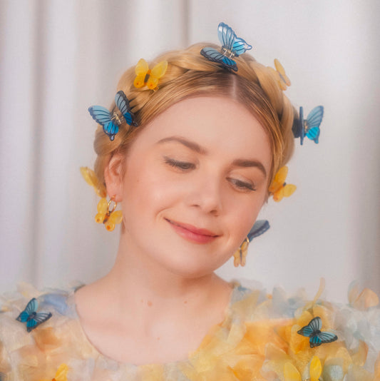 B.O Papillon jaune Coucou Suzette porté
