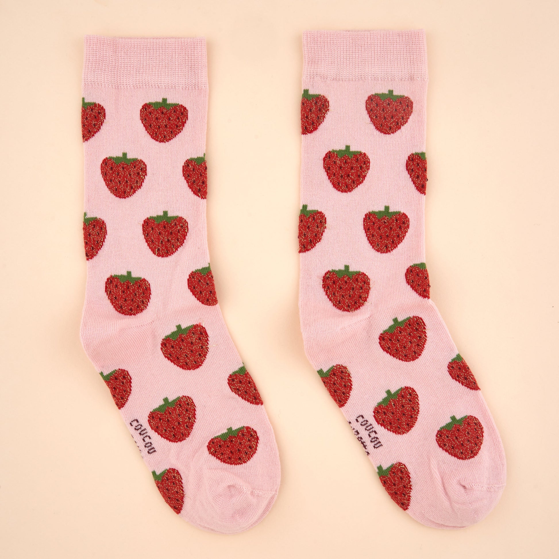 Chaussettes à paillettes Fraise Coucou Suzette vue produit