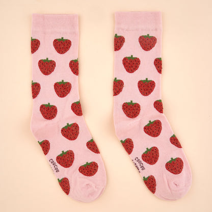 Chaussettes à paillettes Fraise Coucou Suzette vue produit