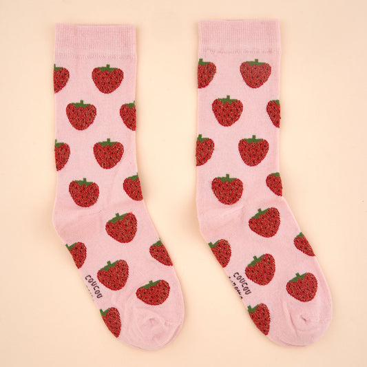 Chaussettes à paillettes Fraise Coucou Suzette vue produit