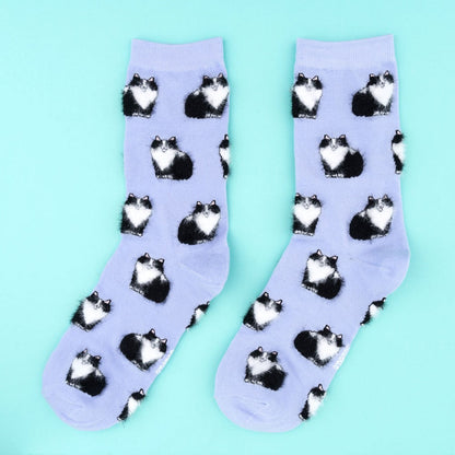 Détail Chaussettes Chat Noir & Blanc Coucou Suzette