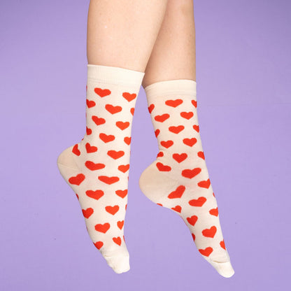 Chaussettes Coeur Rouge Coucou Suzette vue produit