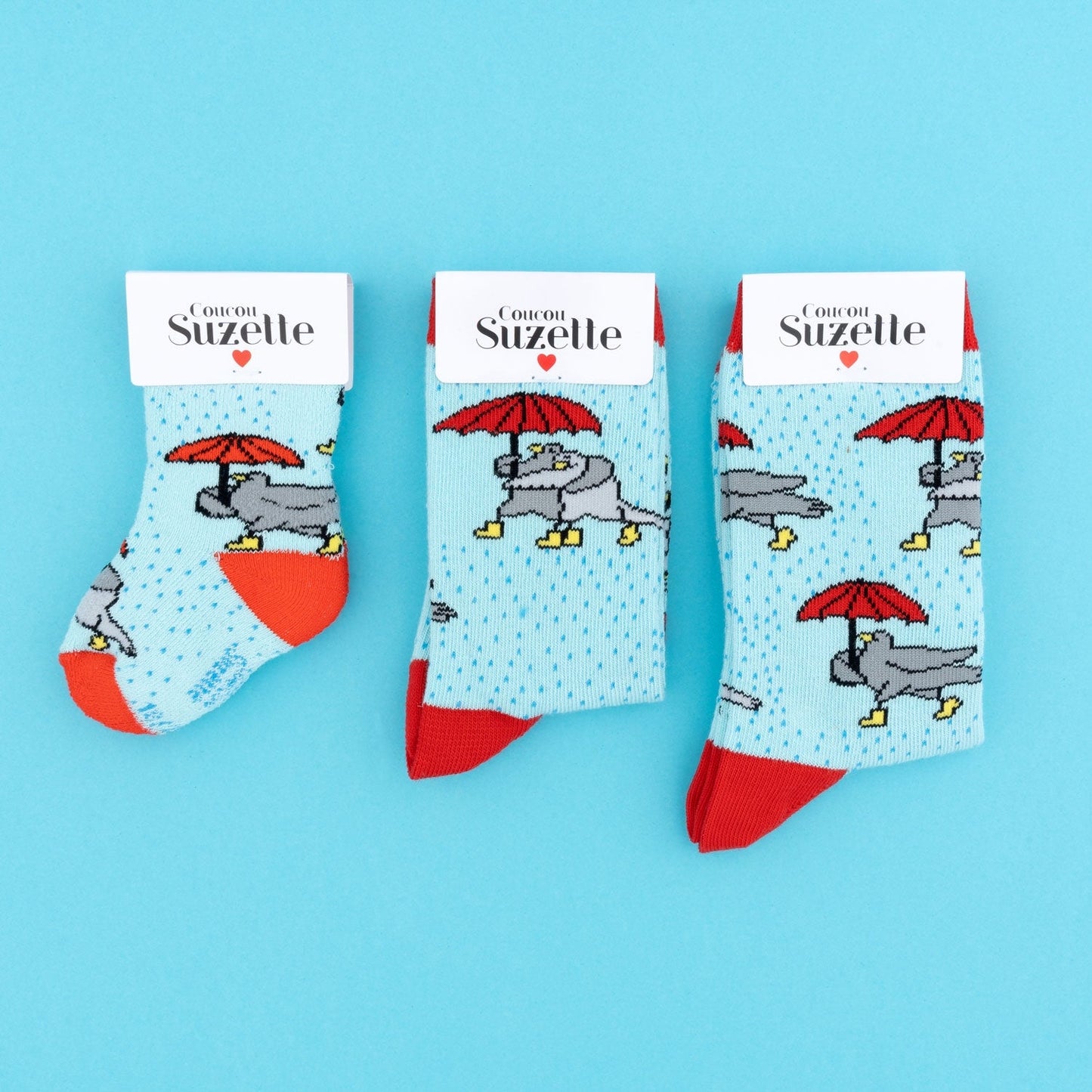 Chaussettes enfant Pigeons Parapluie Coucou Suzette vue complémentaire 6