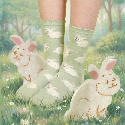 Chaussettes Lapin vert sauge Coucou Suzette – vue complémentaire 3