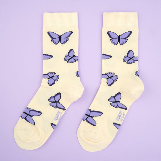 Chaussettes Papillon Mauve Coucou Suzette vue produit