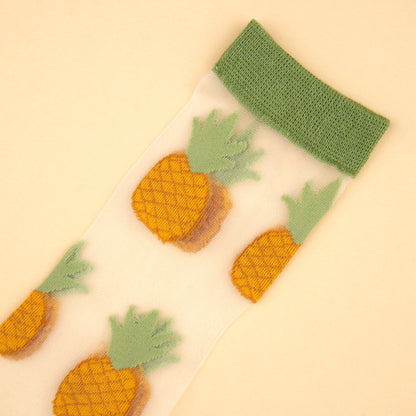 Chaussettes transparentes Ananas Coucou Suzette porté