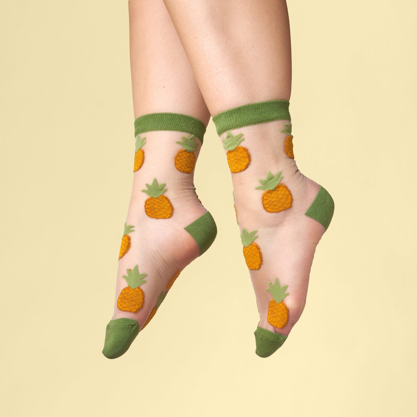Détail Chaussettes transparentes Ananas Coucou Suzette