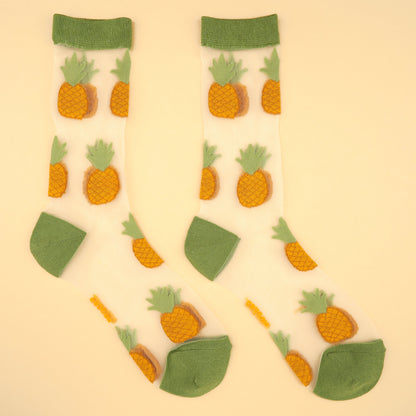 Chaussettes transparentes Ananas Coucou Suzette vue 4