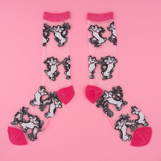 Chaussettes transparentes Caniche Coucou Suzette porté