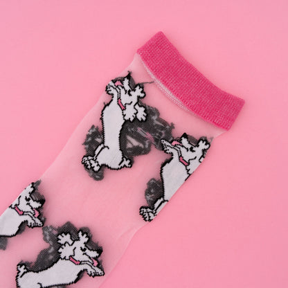 Détail Chaussettes transparentes Caniche Coucou Suzette
