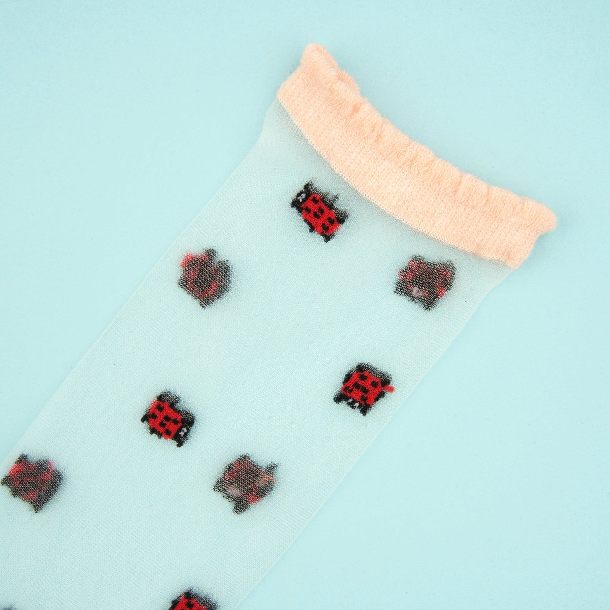 Chaussettes transparentes Coccinelle Coucou Suzette porté